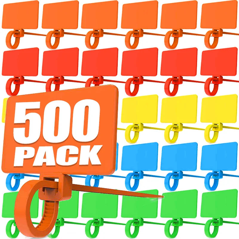 100/500x Easy Mark Nylon-Kabelbinder, Etiketten, Kunststoff-Schlaufenbinder, selbstsicherndes Reißverschlussband, Aufbewahrungszubehör für Zuhause, Büro, Garten