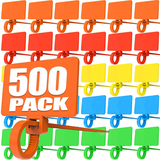 100/500x Easy Mark Nylon-Kabelbinder, Etiketten, Kunststoff-Schlaufenbinder, selbstsicherndes Reißverschlussband, Aufbewahrungszubehör für Zuhause, Büro, Garten