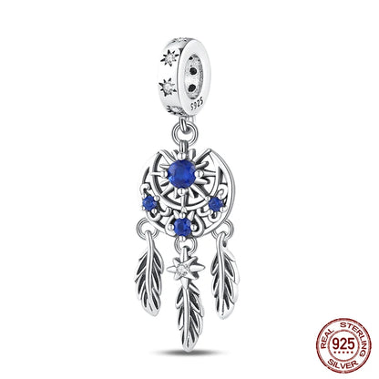 Modische 925er-Sterlingsilber-Charms mit buntem Traumfänger, Perlen für Qikaola 925 Original-Armbänder, exquisiter DIY-Schmuck, Geschenke