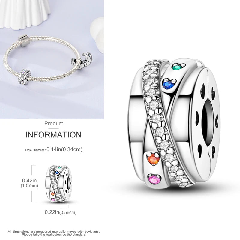 Katze Schmetterling Gänseblümchen CZ Pave Clip Charms Positionierung Schnalle 925 Sterling Silber Silikon Spacer Perlen passen Original Racelet DIY