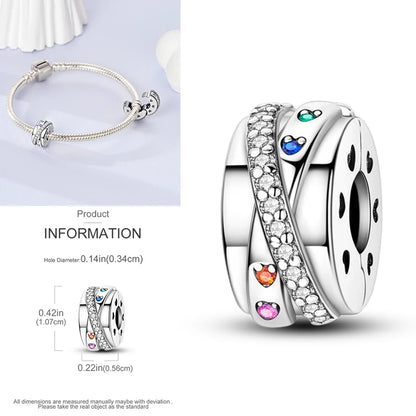 Katze Schmetterling Gänseblümchen CZ Pave Clip Charms Positionierung Schnalle 925 Sterling Silber Silikon Spacer Perlen passen Original Racelet DIY