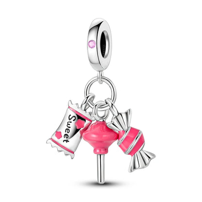 Neue 2025 925 Sterling Silber Charms Perlen Liebe Herz Rosa Original Charm Anhänger Fit Charm Armbänder DIY Schmuck Geburtstag Geschenk