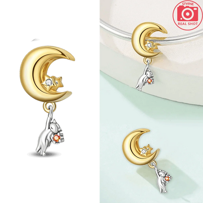 Original funkelnde Charm-Perlen aus 925er-Sterlingsilber, Gold, Rose, heller Stern, Herz, passend für Armbänder, DIY-Jubiläums-Schmuck, Geschenk