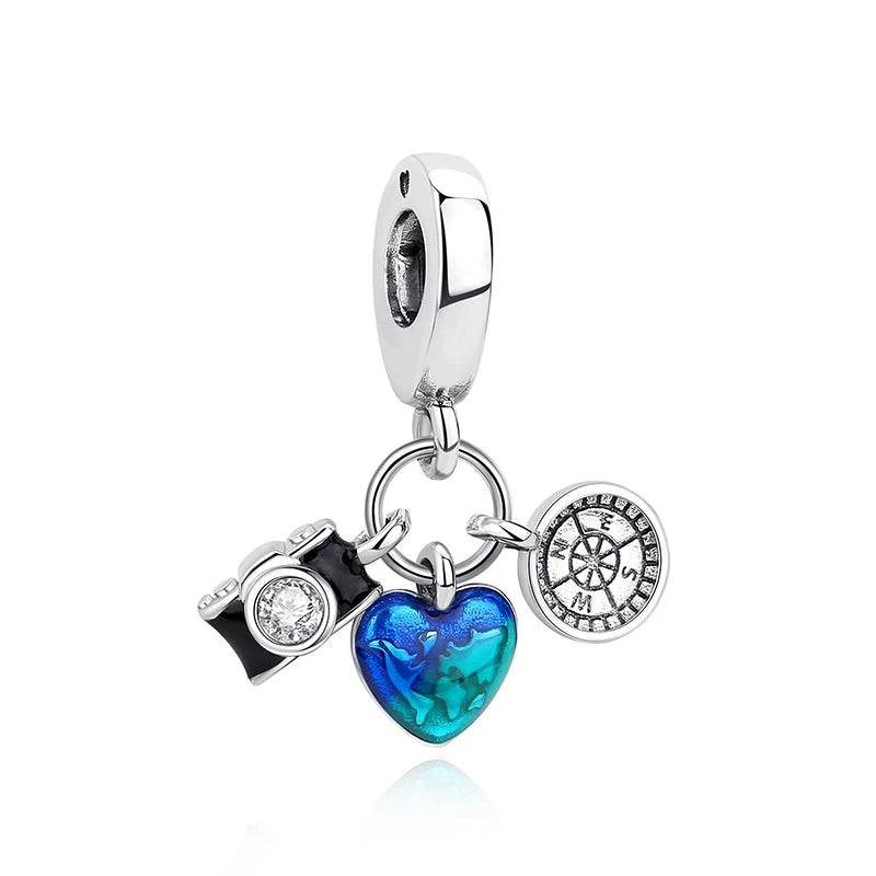 Original 100% 925 Sterling Silber Charm Bead Reise Taxi Motorrad Riesenrad Charms Fit Pandora Armbänder Frauen Diy Schmuck