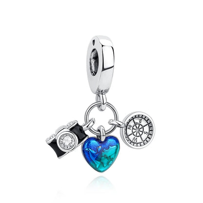 Original 100% 925 Sterling Silber Charm Bead Reise Taxi Motorrad Riesenrad Charms Fit Pandora Armbänder Frauen Diy Schmuck