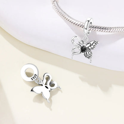Heißer Verkauf S925 Sterling Silber Zirkon Schmetterling Schlange Anhänger Geburtstag Party Geschenk für Frauen Armreif Armband Halskette DIY Schmuck