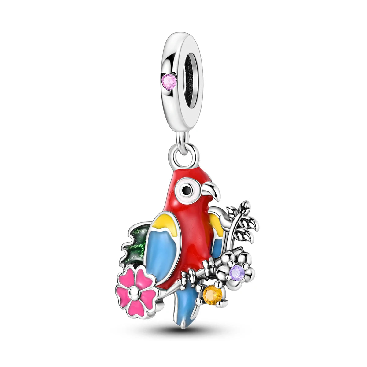 Versilberte bunte Charms-Perlen passen zu Original-Armreif, Einhorn, feuriger Drache, Anhänger, baumelndes Armband, DIY-Frauen-Schmuck, Geschenk
