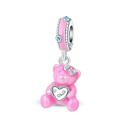 Exquisite Charm-Anhänger aus 925er-Sterlingsilber mit weißen Tigerperlen und Kaninchen-Barista-Anhänger, passend für Armbänder, niedliche Schmuck-Accessoires, Geschenke