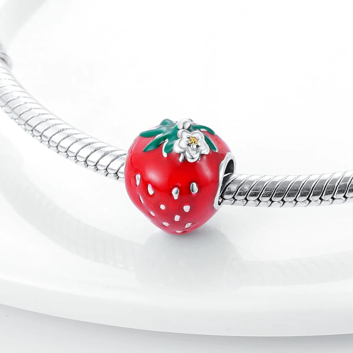 Obst-Charm-Perle aus 925er Silber, Erdbeere, Kirsche, Avocado-Anhänger, passend für Original-Armbänder, DIY-Modeschmuck