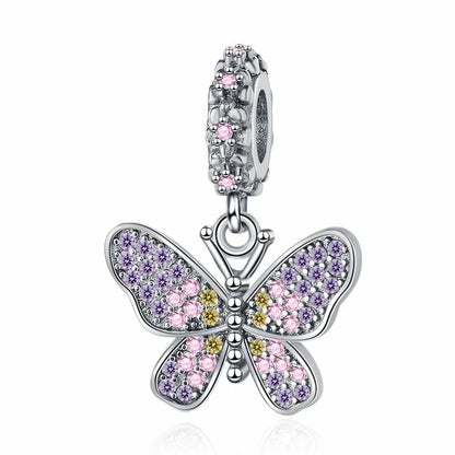 2025 Neu in Original 925 Sterling Silber Bunte Exquisite Schmetterling Serie Charm Fit Armband Halskette DIY Frauen Schmuck Geschenk