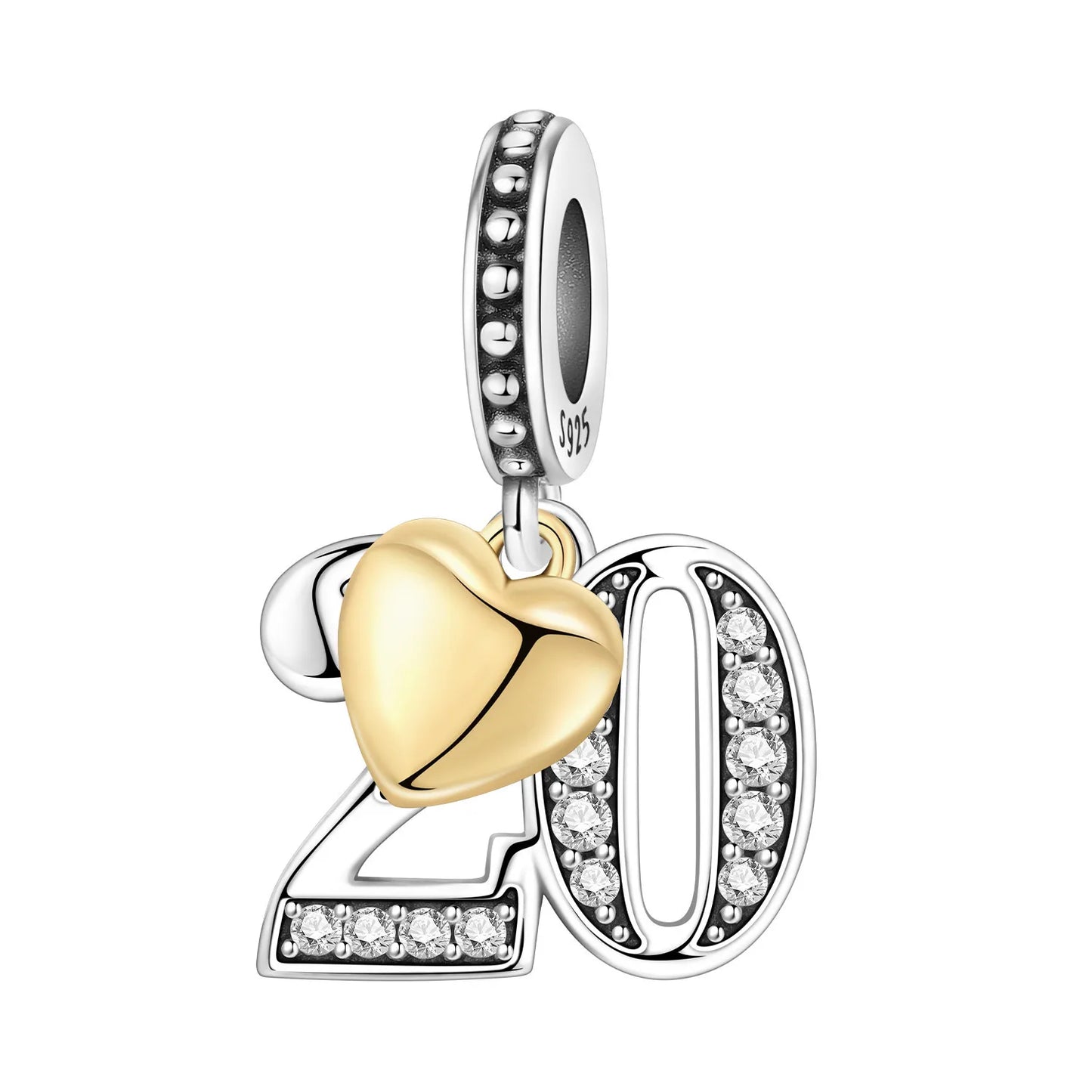 15. 16 18 20 21. Jahrestag Geburtstag Hochzeit S925 Sterling Silber Charm Bead Anhänger Fit Armband Halskette DIY Schmuck Geschenk