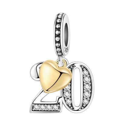 15. 16 18 20 21. Jahrestag Geburtstag Hochzeit S925 Sterling Silber Charm Bead Anhänger Fit Armband Halskette DIY Schmuck Geschenk