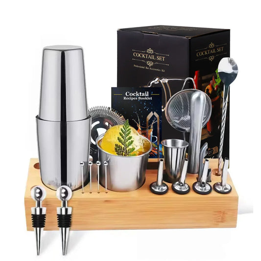 19 stücke Cocktail Boston Shaker Set Barkeeper Bar Kit Shaker Set für Getränke Barkeeper Zubehör voll profession elle Barmann Kit