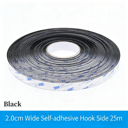 3M 9448A Schwarzes doppelseitiges Klebeband, 25 m, 16–100 mm, starkes, spurloses Seitenbefestigungsband mit Klettverschluss, hochtemperaturbeständig