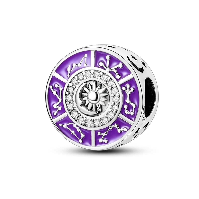 Sicherheitsketten aus 925er-Sterlingsilber, violette Serie, Schmetterling, Widder, Zwillinge, passend für Original-Armbänder, DIY-Schmuckherstellung, Geschenk für Frauen