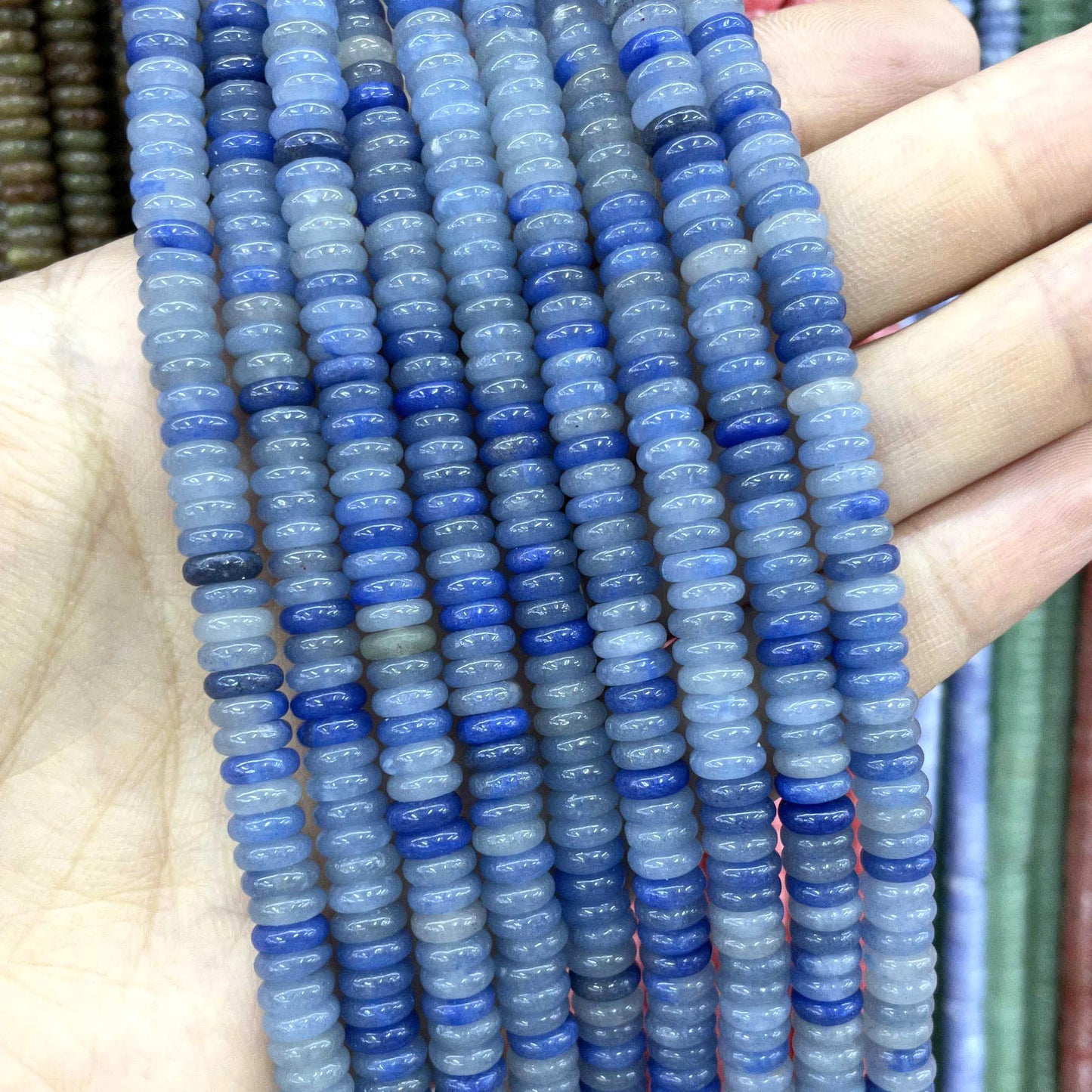 Naturstein Rondelle 2X6mm Türkise Quarz Jaspis Achate Flache Runde Spacer Perlen für Schmuckherstellung DIY Armband Zubehör