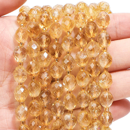 AAA Facettierte natürliche farbige Fluorit-Quarzperlen, 8 x 7 mm, ovale Form, Perlen für Schmuckherstellung, DIY-Perlenzubehör
