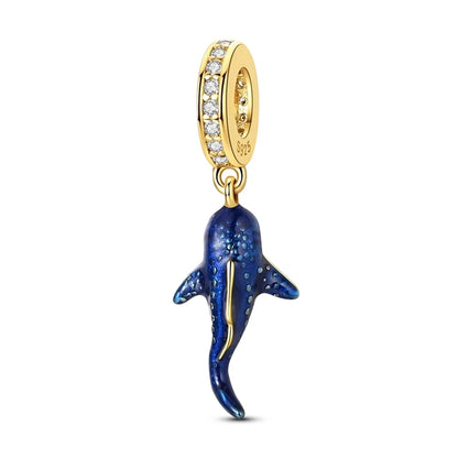 Goldfarbene Charms aus 925er Sterlingsilber, original goldene Sicherheitskette, runder Abstandshalter-Clip-Charm, DIY-Schmuck für Damen, Armband, Geschenk