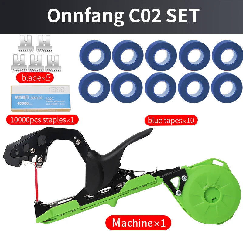 Onnfang Garten-Handbindemaschine, Pflanze, leicht, Gartengeräte, Pflanzenband-Werkzeug für Gemüse, Trauben, Tomaten, Gurken, Garten