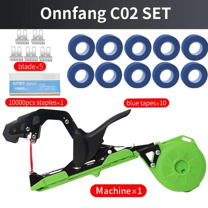 Onnfang Garten-Handbindemaschine, Pflanze, leicht, Gartengeräte, Pflanzenband-Werkzeug für Gemüse, Trauben, Tomaten, Gurken, Garten
