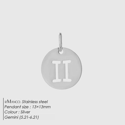 eManco Edelstahl-Skelett mit 12 Sternzeichen, Charm, DIY, Damenmode, Halskette, Schmuck, Zubehör, Herstellung, 48 Stunden Versand