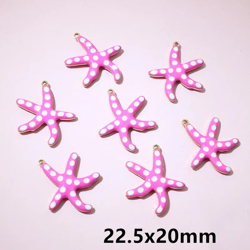 10 Stück 2 Größen Edelstahl Seestern Charms Anhänger Emaille DIY Schmuck Herstellung Zubehör Zubehör Zubehör Armband Halskette Ohrringe