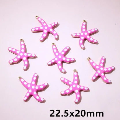 10 Stück 2 Größen Edelstahl Seestern Charms Anhänger Emaille DIY Schmuck Herstellung Zubehör Zubehör Zubehör Armband Halskette Ohrringe