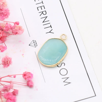 Multishape Natürliche Amazonites Anhänger Charms Natürliche Blaue Stein Stecker für Die DIY Jewerly Halskette Armband Zubehör