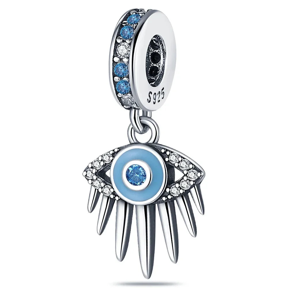 Heißer Verkauf 925 Silber Farbe Evil Eye Charm Dämon Auge Perle Für Original Armband & Armreif DIY Machen Mode Schmuck geschenk