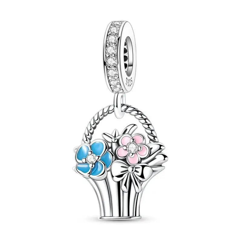 925 Silber Charms Original Design Blaue Augen Zirkon Katze Hund Perle Herz Charme DIY Fit Armband Für Frauen Hochzeit Schmuck Geschenk