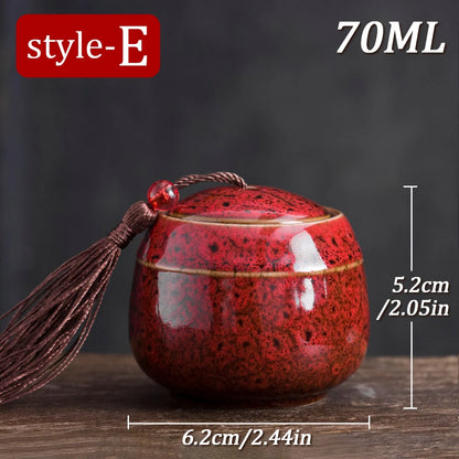 70 ml Keramik Mini Feuerbestattung Urne Memorial Container Haustier Asche Urne Andenken Beerdigung Schatulle Haustier Hund Katze Vogel Maus Columbarium