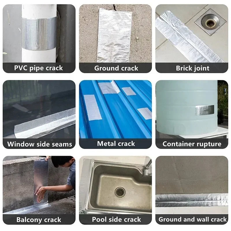 Wasserdichtes Klebeband, hohe Temperaturbeständigkeit, Aluminiumfolie, verdicktes Butylband, Wand, Pool, Dach, Riss, Kanal, Reparatur, versiegeltes Selbstband