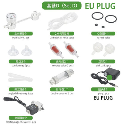 ZRDR Aquarium DIY CO2-Generatorsystem-Kit CO2-Generator, Blasenzähler-Diffusor mit Magnetventil, für / Wasserpflanzenwachstum