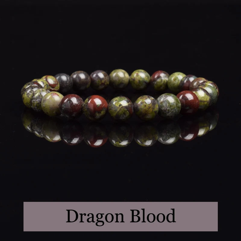 Natürliches Drachenblutstein-Armband aus echten Natursteinen, Perlenarmbänder, Edelsteine, Schmuck für Damen und Herren, echter Blutstein-Jaspis