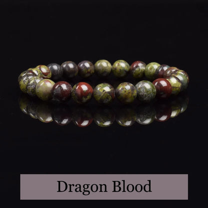 Natürliches Drachenblutstein-Armband aus echten Natursteinen, Perlenarmbänder, Edelsteine, Schmuck für Damen und Herren, echter Blutstein-Jaspis