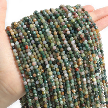 2 3 4mm 15" natürliche afrikanische Smaragdperle kleine facettierte Steine runde lose Steinperlen für DIY Armband Halskette Schmuckherstellung