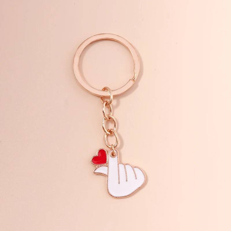 Schöne Bunte Herz Keychain Liebe Schlüsselanhänger Valentinstag Geschenk Schlüssel Ketten für Frauen Mädchen Auto Schlüssel Handtasche Schmuck Zubehör