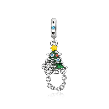Heißer Verkauf 925er Sterlingsilber Schlitten- und Schneemann-Perlen und Kürbiskopf-Anhänger, passend für Armbänder, Weihnachts- und Halloween-Geschenke