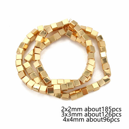 Natürliche 14k vergoldete Hämatitperlen unregelmäßige runde Herzwürfel Rondelle Spacer Perlen für Schmuckherstellung Diy Armband Halskette