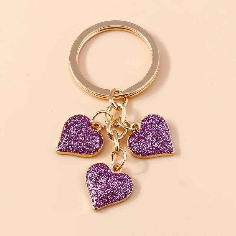 Schöne Bunte Herz Keychain Liebe Schlüsselanhänger Valentinstag Geschenk Schlüssel Ketten für Frauen Mädchen Auto Schlüssel Handtasche Schmuck Zubehör