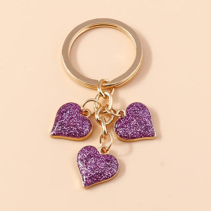 Schöne Bunte Herz Keychain Liebe Schlüsselanhänger Valentinstag Geschenk Schlüssel Ketten für Frauen Mädchen Auto Schlüssel Handtasche Schmuck Zubehör