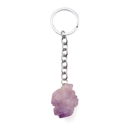1-2 cm natürlicher roher Erz-Schlüsselanhänger, Edelstein, Quarz, Fluorit, Citrin, Amethyst, unregelmäßiger Stein, Anhänger, Charms, Schmuckherstellung, Zubehör