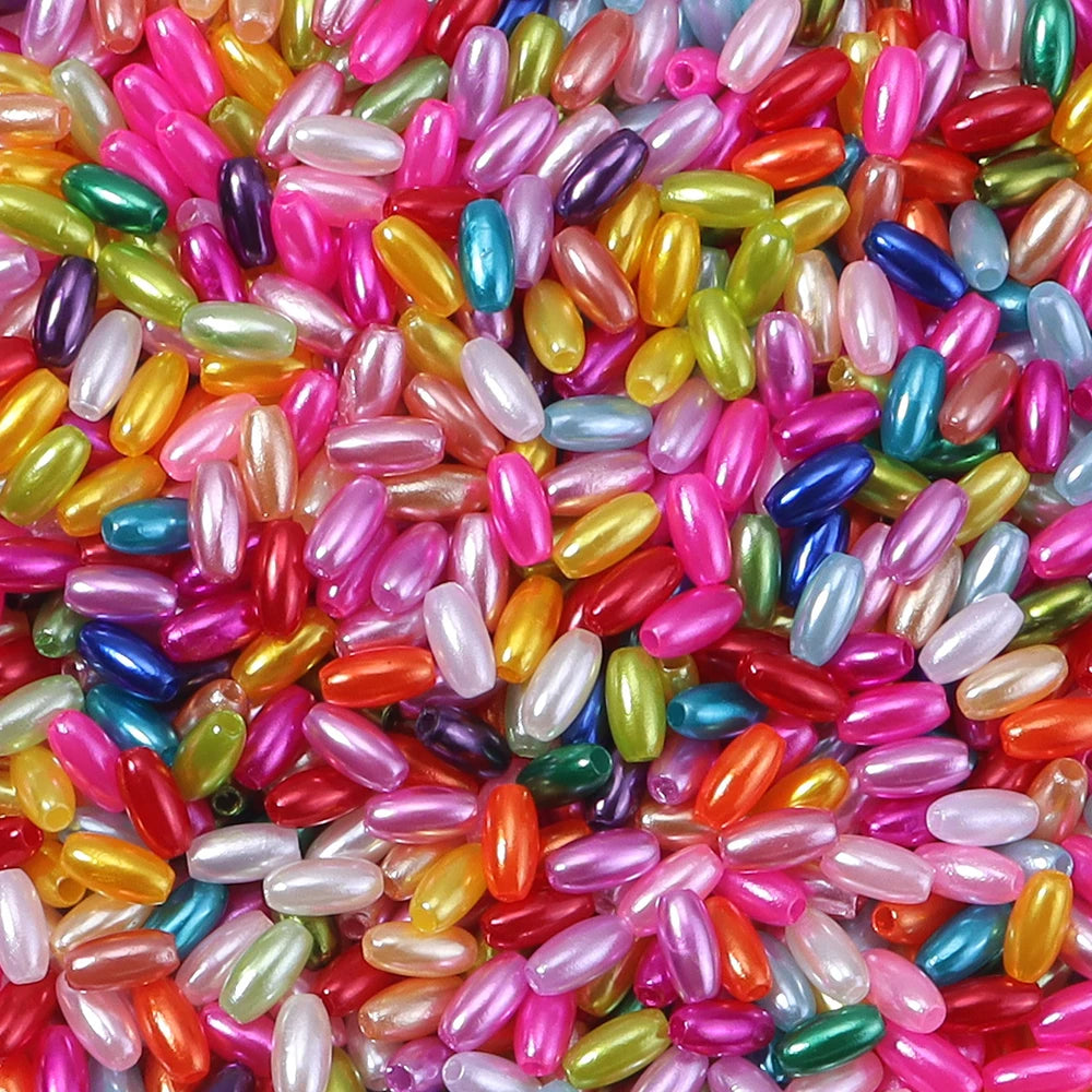 100–200 Stück ovale Reis-Imitationsperlen für Schmuckherstellung, Nähen, Kleidungsstück, Acryl-Abstandsperlen, DIY-Armband, Halskette