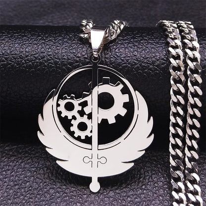Bruderschaft von Edelstahl Anhänger Halsketten Schwarz Farbe Musik Band Patch Spiel Flagge Halskette Schmuck N3001S06