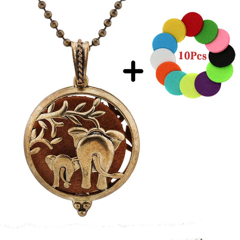 Beliebte Design Mode Aromatherapie Halskette Lotus Parfüm Medaillon Schmuck Ätherisches Öl Diffusor Anhänger Unisex Für Dropshipping