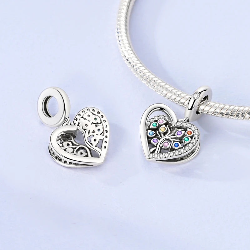 Charms aus 925er Silber, Baum des Lebens, passend für Original-Armbänder, Halsketten, Anhänger, Schmuck, Damen-Geschenk