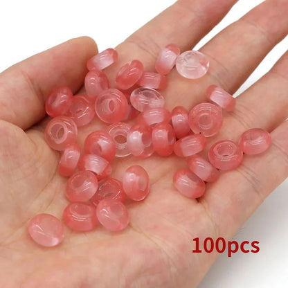 Großhandel 100 Stück Natursteinperlen, großes Loch, Abacus-Form, Agts-Steinperlen für die Herstellung von Schmuck, Halsketten, Loch 4 mm, Größe 5 x 10 mm