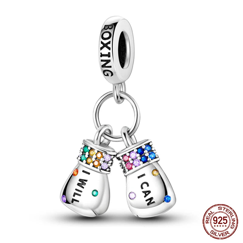 Fit 925 Original Armband 100 % 925 Sterling Silber Glänzende Bunte Zirkon Herz Charms Perlen Exquisite DIY Schmuck Geschenk