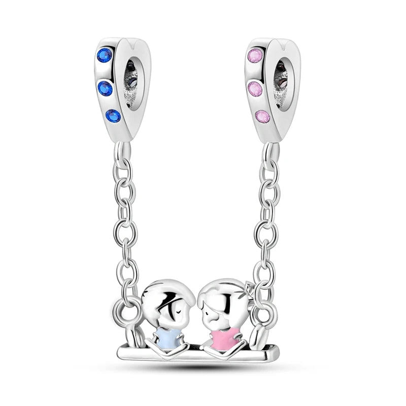 Neue 2025 925 Sterling Silber Charms Perlen Liebe Herz Rosa Original Charm Anhänger Fit Charm Armbänder DIY Schmuck Geburtstag Geschenk