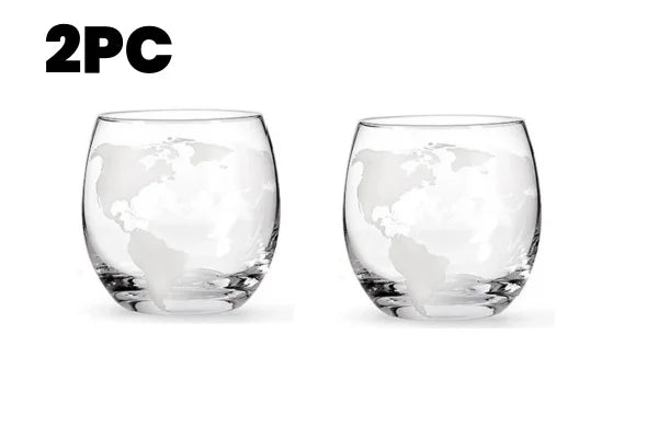 Kreatives Globus-Dekan ter-Set mit bleifreier Karaffe, exquisitem Holz ständer und 2 Whisky gläsern Whisky-Dekan ter Globe Grade-Geschenk
